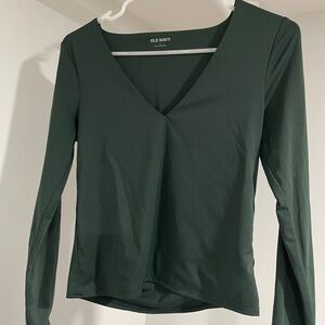 Old Navy Women's Green V-Neck Top